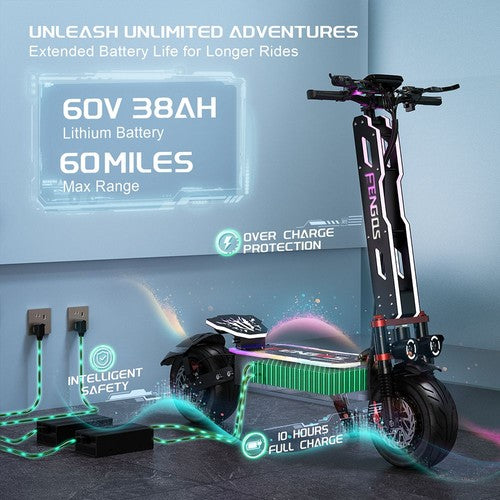 Trottinette électrique FENGQS GT9, moteur 3500 W x 2, 60 V 38 Ah
