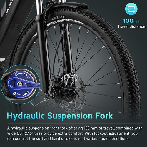 Vélo électrique Fafrees FM8 Pro 27,5 pouces, pneus à air, 36 V, 250 W, entraînement central