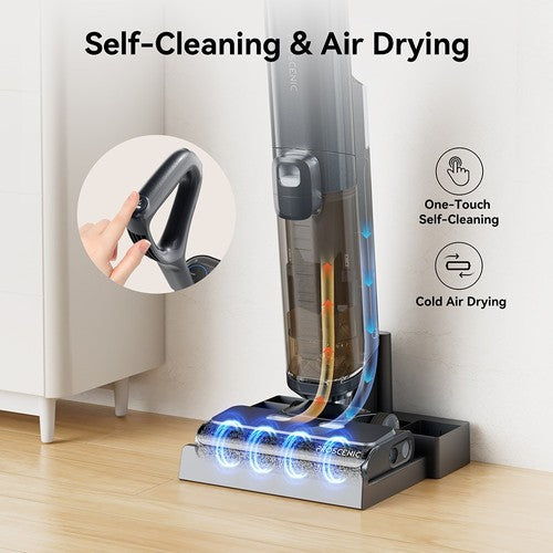 Aspirateur sans fil Proscenic F20A, écran LED, autonettoyant et séchage à l'air