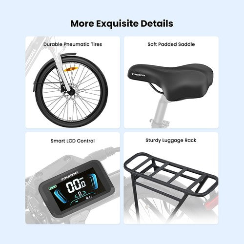Vélo électrique Touroll MA1, moteur central 250 W, 36 V, 13 Ah