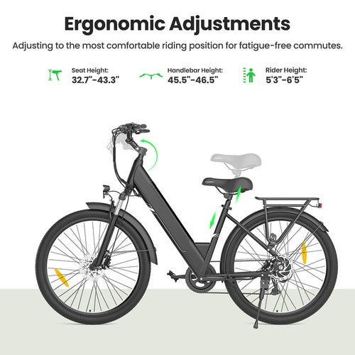 Vélo électrique Touroll J1 Pro, moteur 250 W, 36 V, 15,6 Ah