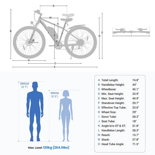 Vélo électrique Touroll U2, moteur 250 W, 48 V, 15 Ah