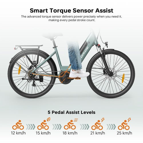 Vélo électrique Foride Urbano 1, moteur central 250 W, 36 V 13 Ah