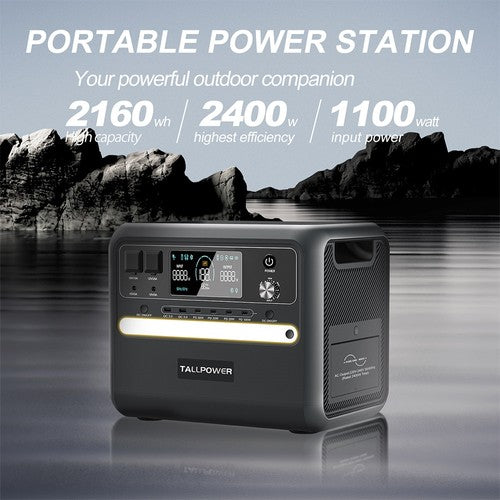 Centrale électrique TALLPOWER V2400, générateur solaire LiFePo4 2 160 Wh