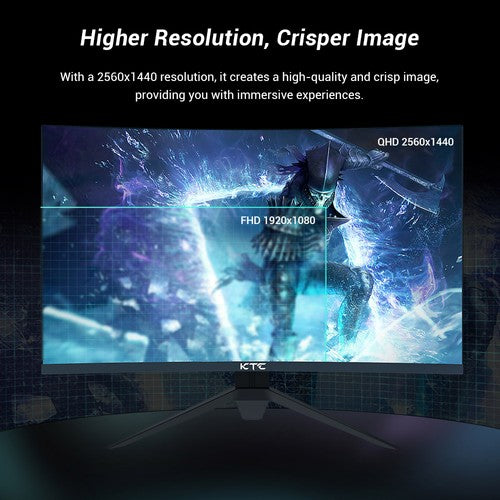 Moniteur de jeu incurvé KTC H27S17 27 pouces 1500R QHD 2560 x 1440 16:9 ELED 180 Hz