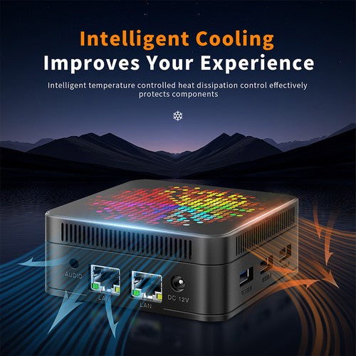 Mini PC RUPA HSI-100MINI, Intel N100 4 cœurs, 3,4 GHz max., 12 Go de RAM, SSD 512 Go