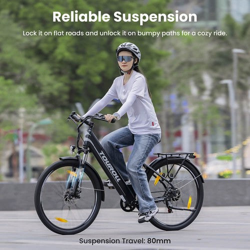 Vélo électrique Touroll J1 ST 27,5 pouces avec moteur 250 W 36 V 15,6 Ah