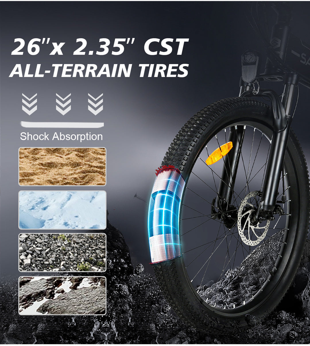Vélo électrique à frein hydraulique LO26-II-YD