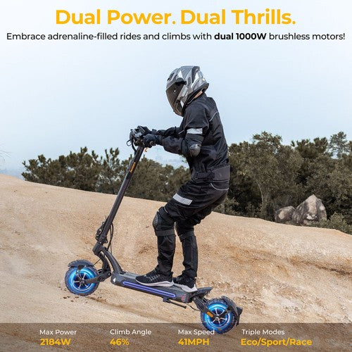 Trottinette électrique Ausom SR1, moteur 2 x 1 000 W, 52 V, 20,8 Ah