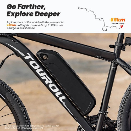 Vélo électrique tout-terrain Touroll U1 26 pouces, moteur 250 W, 36 V, 13 Ah