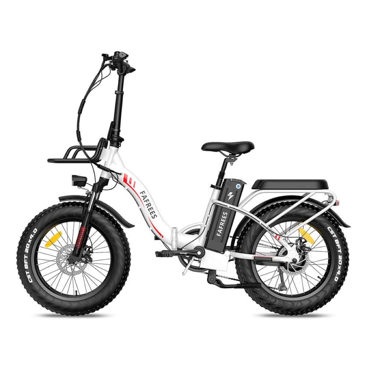 Elektrinis dviratis fafrees f20 max baltas