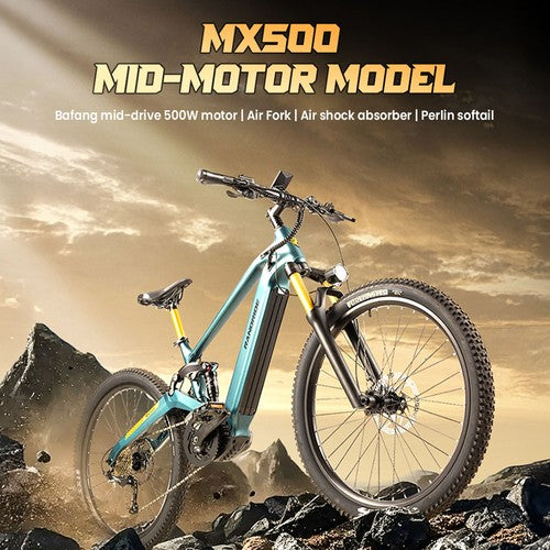Vélo électrique RANDRIDE MX500, moteur central de 500 W, batterie 48 V 15 Ah