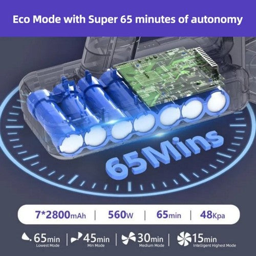 Aspirateur sans fil MOOSOO YG-618-B, flexible à 180°