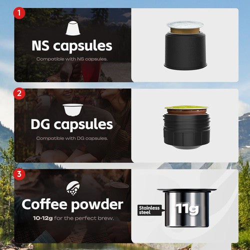 Machine à expresso portable HIBREW H4C, machine à café manuelle pour le camping