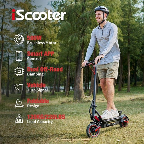 Trottinette électrique iScooter W8, moteur 500 W, 48 V, batterie 10,4 Ah