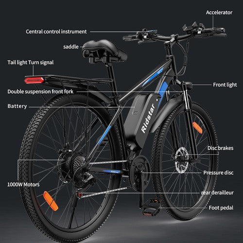 Vélo électrique Ridstar S29 Pro, moteur 1000 W, batterie 48 V 21 Ah