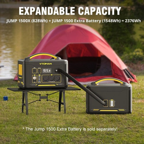 Station d'alimentation portable VTOMAN JUMP 1500X, 828 Wh