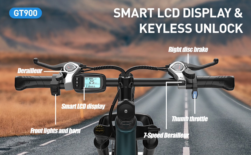 Vélo électrique Aairsk GT900, moteur 400 W, batterie 36 V 13 Ah