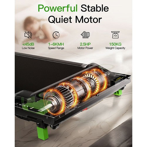 Tapis de marche inclinable Akluer 480L-A, tapis de course sous le bureau de 2,5 CV avec télécommande