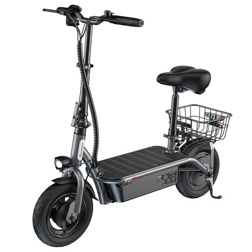 Trottinette électrique iScooter F2 500 W avec siège et panier arrière