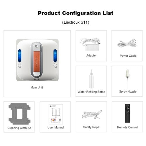 Robot lave-vitres Liectroux S11, 8000 Pa