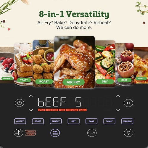 Friteuse à air CHEFREE AF500 1700 W 6,5 L, avec thermomètre à sonde intelligent
