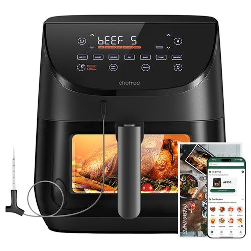 Friteuse à air CHEFREE AF500 1700 W 6,5 L, avec thermomètre à sonde intelligent
