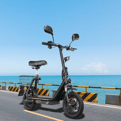 Trottinette électrique TWOFISH M5 PRO-E avec siège et panier arrière, 500 W