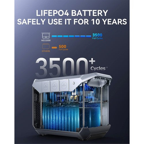 Centrale électrique portable DaranEner NEO2000, générateur solaire à batterie LiFePO4 2073,6 Wh, 2000 W