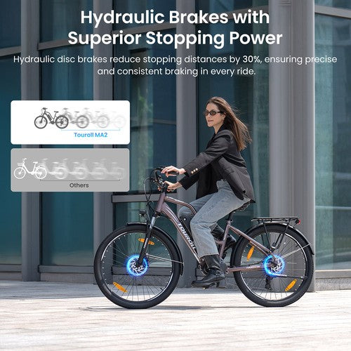 Vélo électrique Touroll MA2 250 W, moteur à entraînement central 36 V 13 Ah