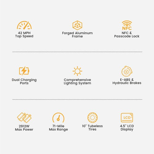 Trottinette électrique Ausom DT2 Pro, moteur 2 x 1 100 W, 52 V 23,4 Ah