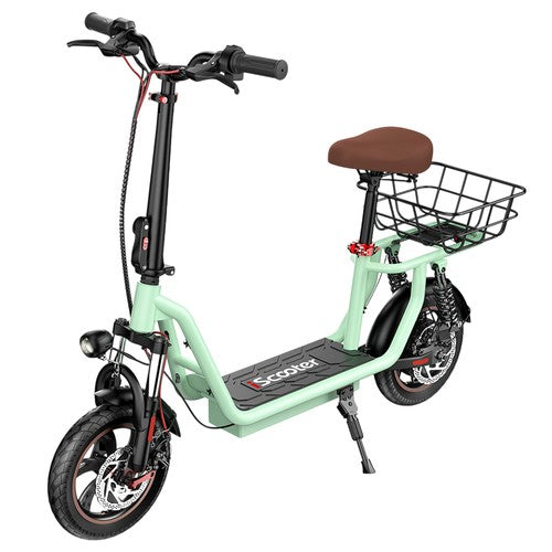 Trottinette électrique iScooter i12 avec siège et panier arrière, 500 W