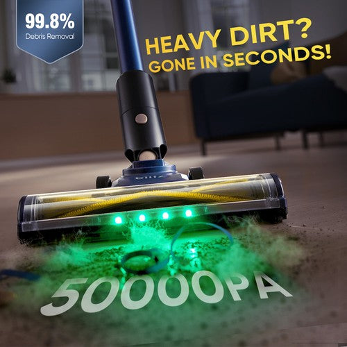 Aspirateur sans fil Vactidy V12, puissance d'aspiration de 50 000 Pa, puissance de 450 W