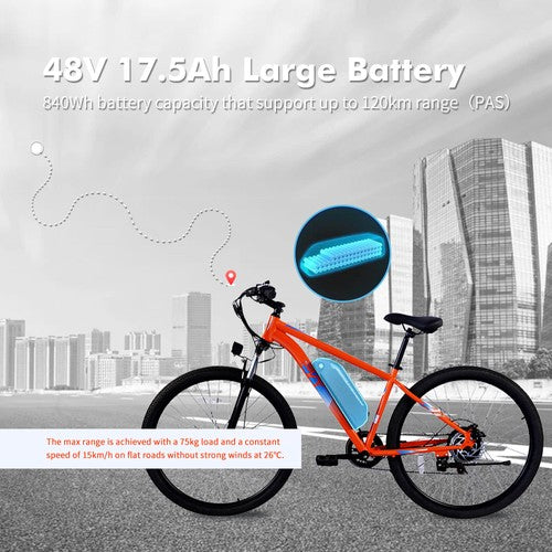 Vélo électrique PVY M29, moteur 250W, 48V, 17,5ah