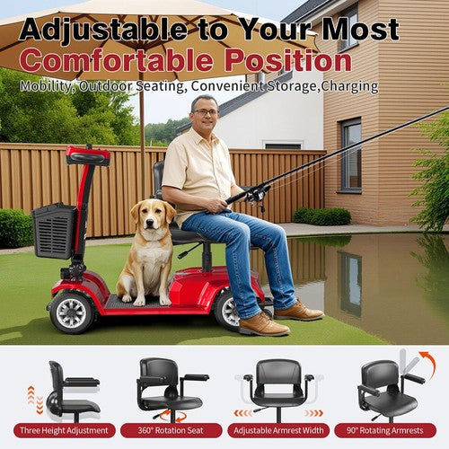 Trottinette électrique Unificare Lucas Pro à quatre roues, moteur 180 W, 24 V 12 Ah