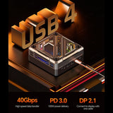 Mini PC AOOSTAR GOD88, AMD Ryzen 7 8845HS 8 cœurs, 5,1 GHz max., 32 Go de RAM DDR5, SSD 1 To