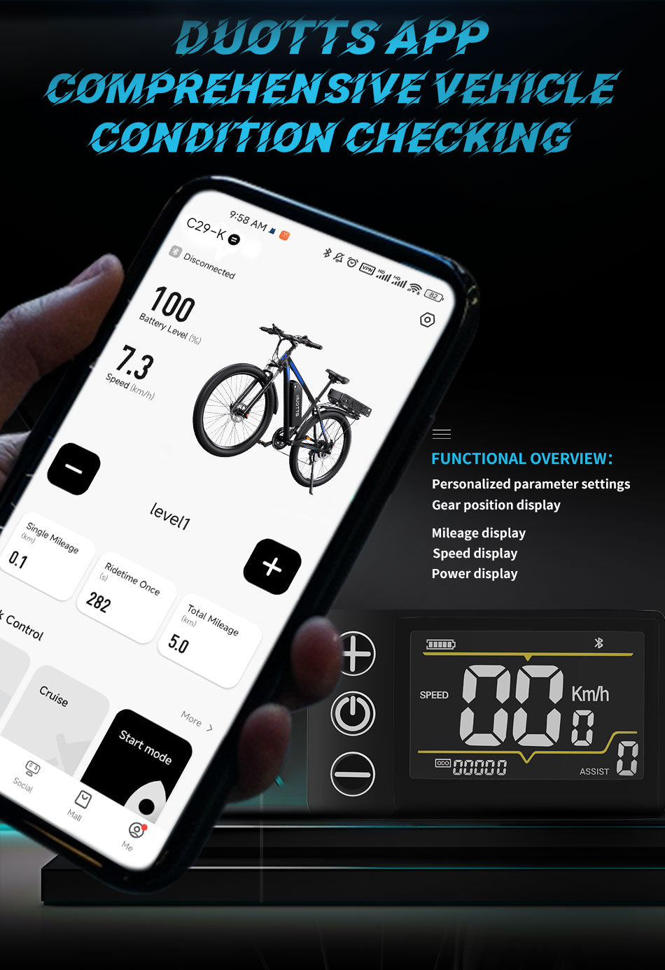 Vélo électrique DUOTTS C29-K 37,5 Ah