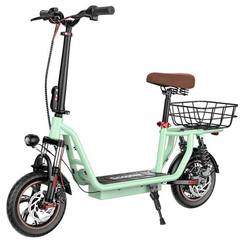Trottinette électrique iScooter i12 avec siège et panier arrière, 500 W