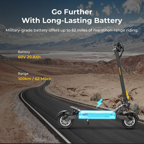 Trottinette électrique Ausom F1 Max, 2 moteurs 1400 W, 60 V 20,8 Ah