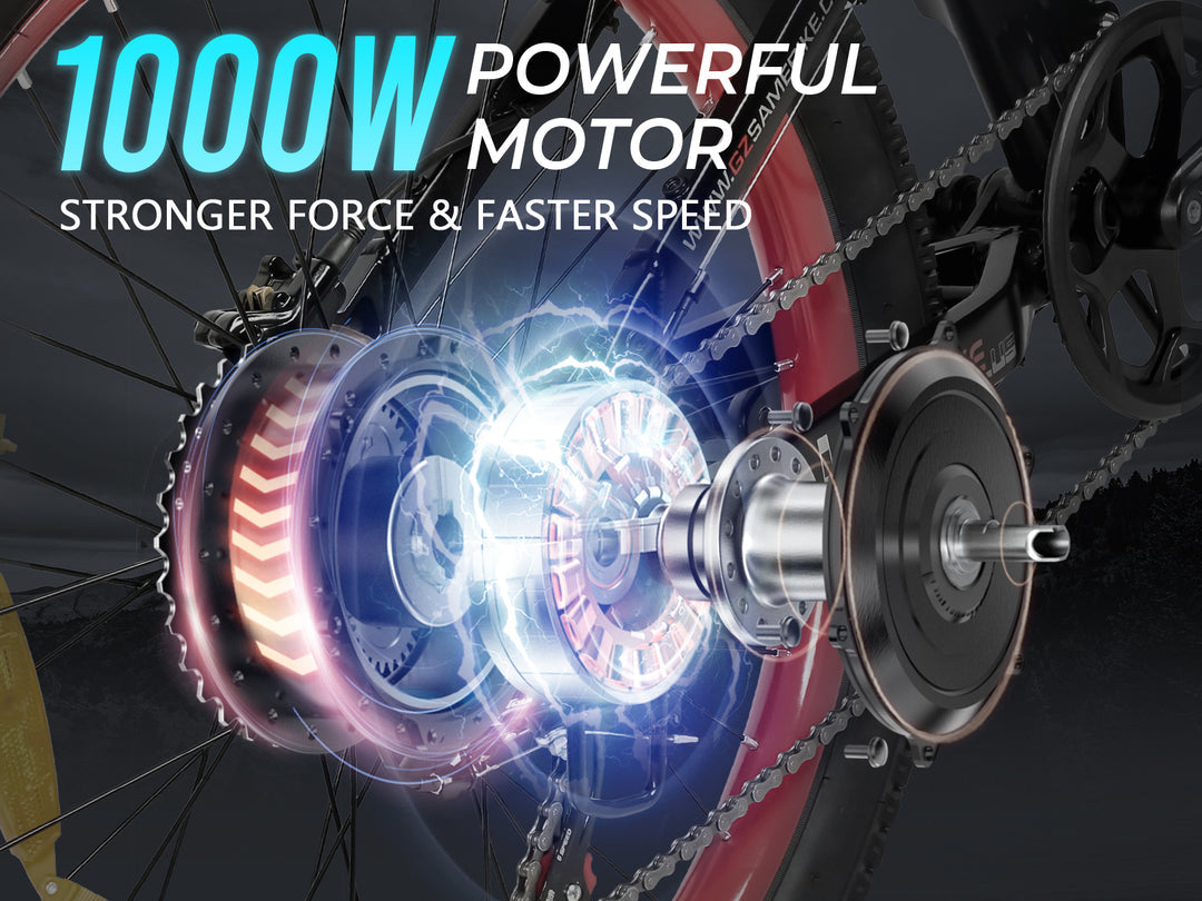 Samebike LO26 Plus 1000W Vélo électrique pliant puissant 