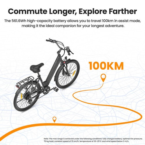 Vélo électrique Touroll J1 Pro, moteur 250 W, 36 V, 15,6 Ah