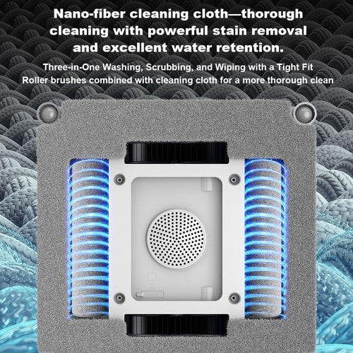 Robot lave-vitres Liectroux S9, double brosse à rouleaux, jet d'eau 6 directions, 9 000 Pa