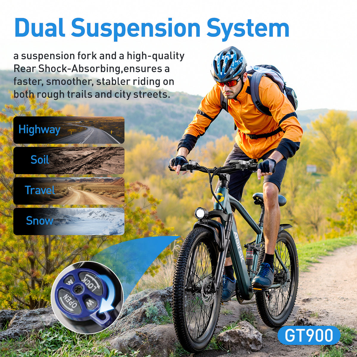 Vélo électrique Aairsk GT900, moteur 400 W, batterie 36 V 13 Ah