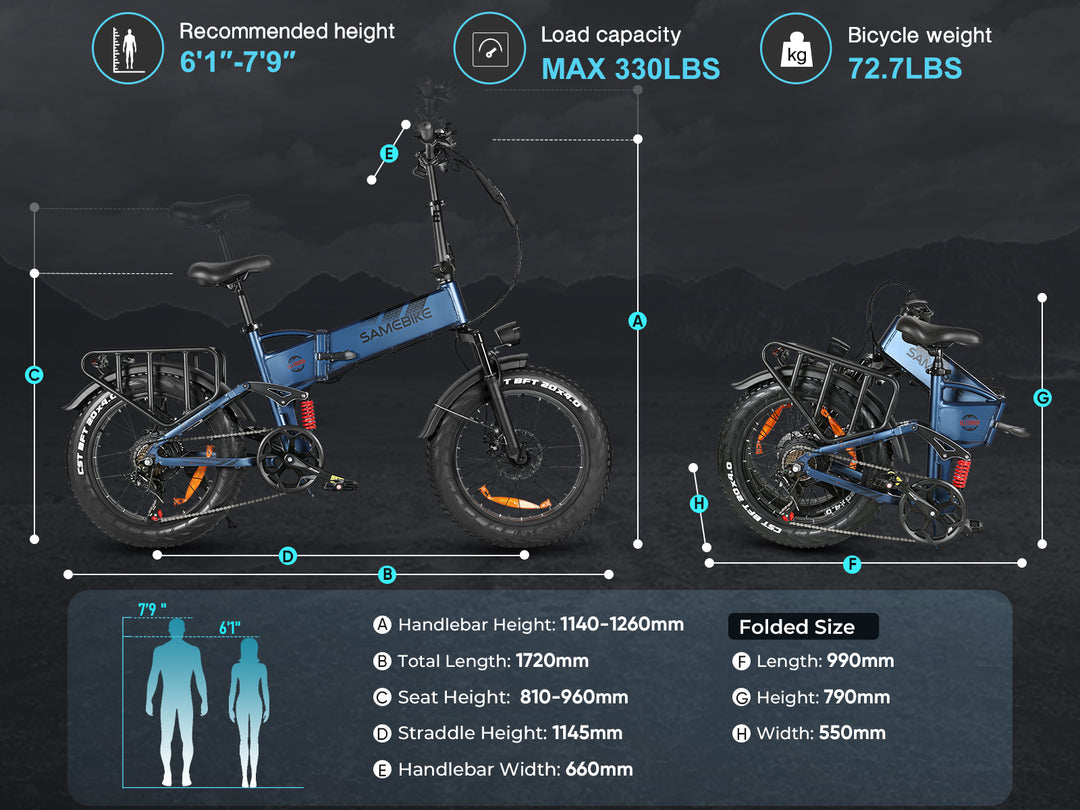 Samebike RS-A02 Pro Vélo électrique tout-terrain