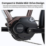 Vélo électrique Touroll MA2, moteur central 250 W, 36 V 13 Ah