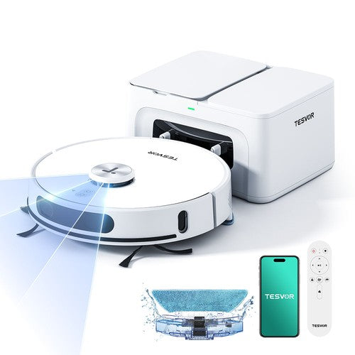 Aspirateur robot Tesvor S8 Max, 3 en 1, aspirateur/balai/serpillière, 8 000 Pa
