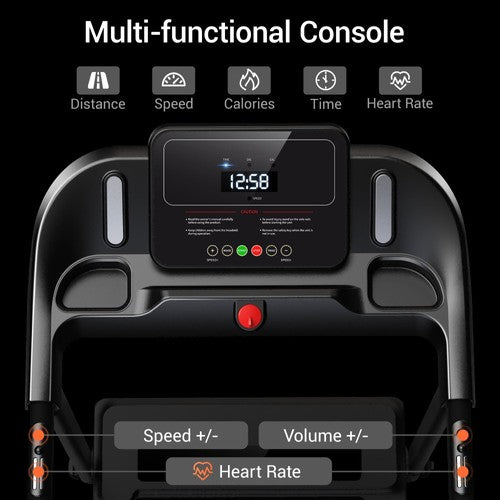 Tapis de course pliable ROBORE P18 pour la maison, 14 km/h, avec capteur de fréquence cardiaque
