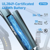 Vélo électrique Aairsk GT900, moteur 400 W, batterie 36 V 13 Ah