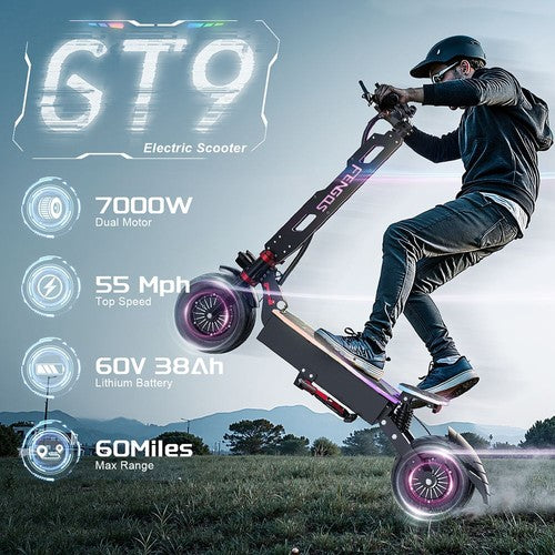 Trottinette électrique FENGQS GT9, moteur 3500 W x 2, 60 V 38 Ah