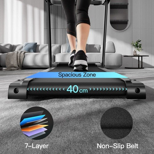 Tapis de course pliable ROBORE P18 pour la maison, 14 km/h, avec capteur de fréquence cardiaque